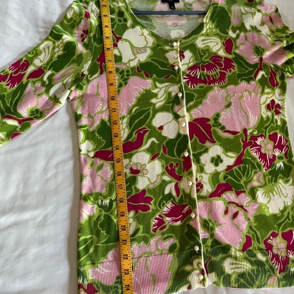 Talbots Super Soft Floral Print Summer Button Up Lightweight Cardigan petite sm - Picture 12 of 12